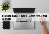 区块链技术公司还有哪些[区块链技术开发公司有哪家]