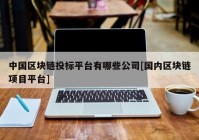 中国区块链投标平台有哪些公司[国内区块链项目平台]